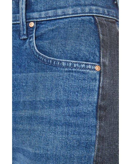 Mother Blue The Half Pipe Flood High Waist Ankle Wide Leg Jeans