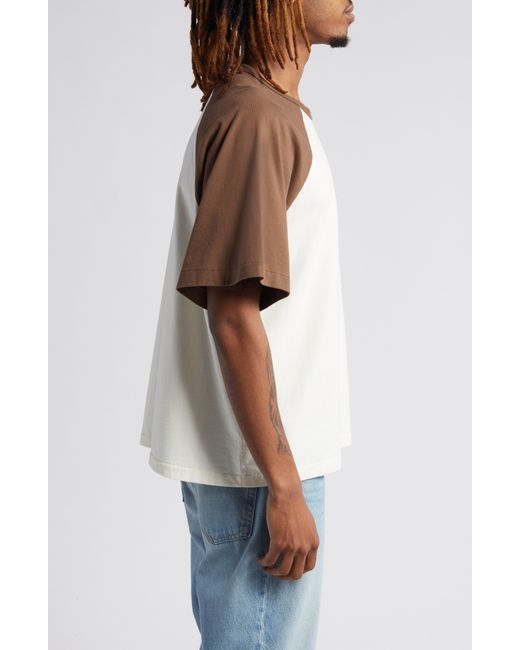 Elwood White Oversize Short Sleeve Raglan T-shirt for men
