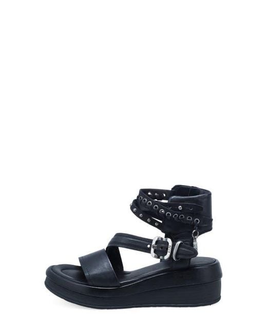 A.s.98 Blue Spaulding Ankle Strap Sandal
