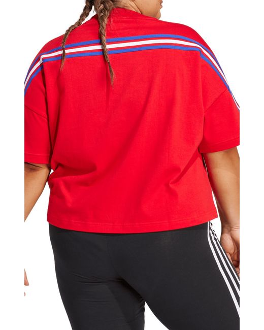 Adidas Red Future Icons 3-stripes Cotton T-shirt