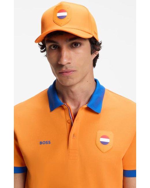 Boss Orange Poulin Lux Flag Patch Adjustable Baseball Cap for men