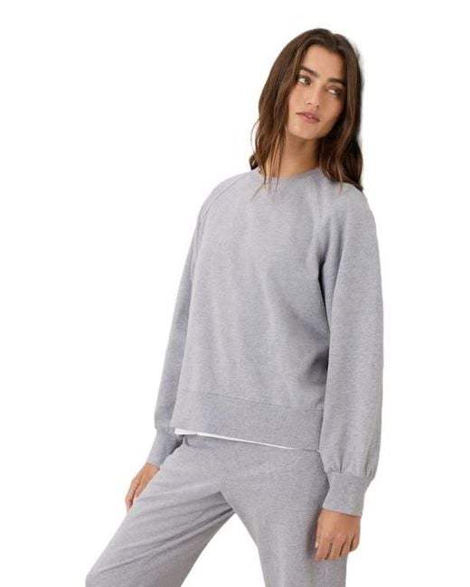 Pact Gray Cloudknit Raglan Crew