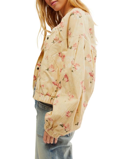 Free People Multicolor Rory Floral Cotton Bomber Jacket