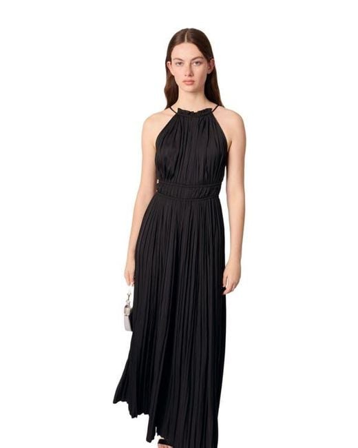 Maje Black Pleated Jumpsuit