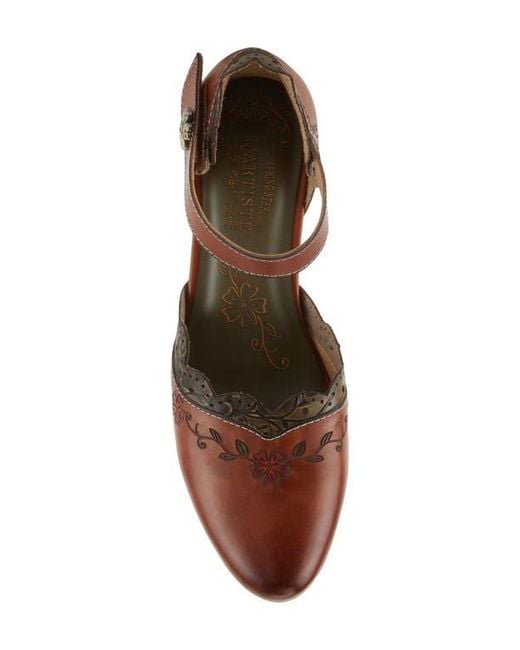 Spring Step Brown Sayyes Ankle Strap Pump