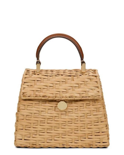 Cult Gaia Natural Sybil Woven Rattan Top Handle Bag