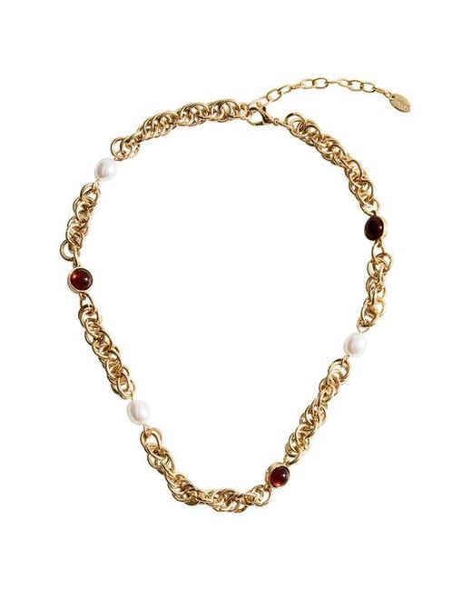 Mango Metallic Combined Bead Chain Necklace