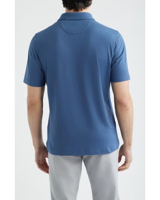 Scott Barber Blue Solid Performance Golf Polo for men