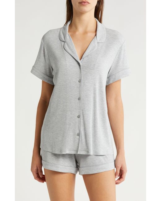 Nordstrom Gray Moonlight Eco Rib Short Pajamas