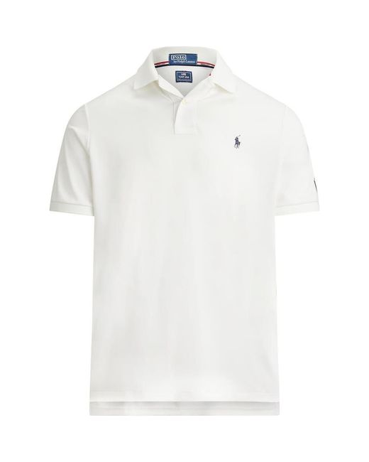 Polo Ralph Lauren Team Usa Stretch Mesh Polo Shirt in White for Men | Lyst