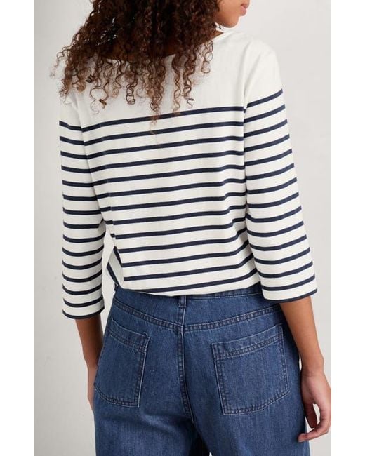 Seasalt Cornwall Multicolor Sailor Stripe Organic Cotton Top