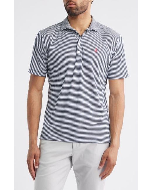 Johnnie-o Blue Dru Stripe Performance Polo for men
