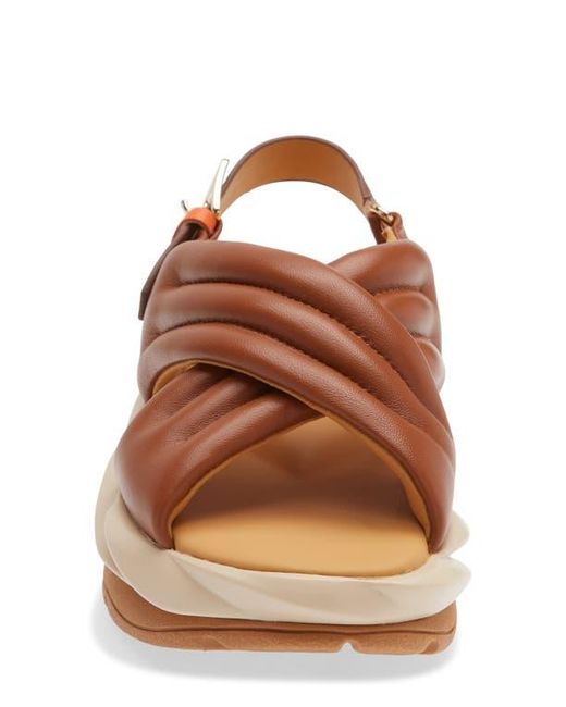4Ccccees Brown Mellow Mana Platform Slingback Sandal