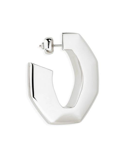 Givenchy White Large Chain Link Hoop Earrings