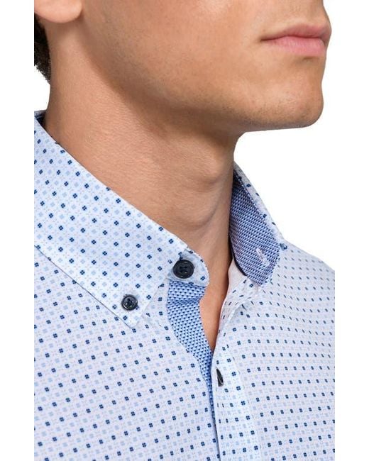 Con.struct Blue Dash Duo Woven Short Sleeve Basic for men