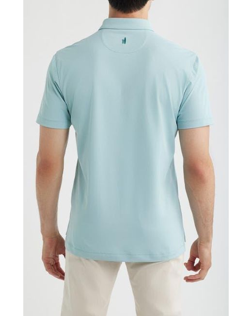 Johnnie-o Blue Solid Mesh Performance Jersey Polo for men