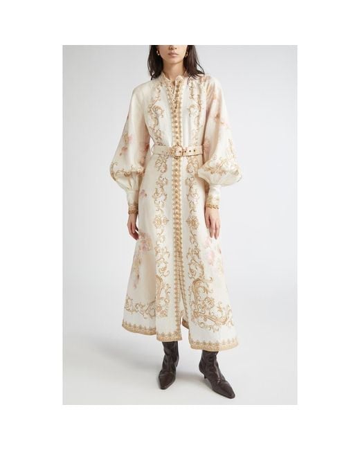 chinese dress ladies Zimmermann Postcard Fringed Embellished Linen Maxi Dress main image 0
