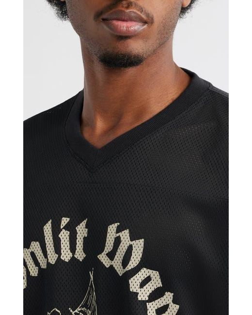 PacSun Black Moonlit Mesh Jersey Graphic Top for men