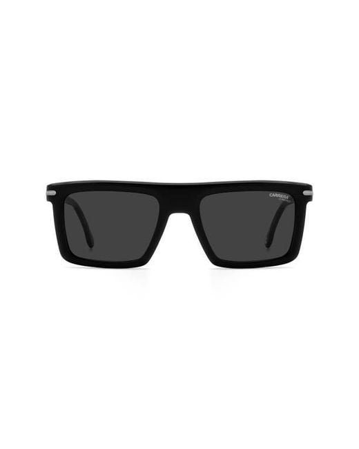 Carrera Black 54Mm Rectangular Flat Top Sunglasses for men