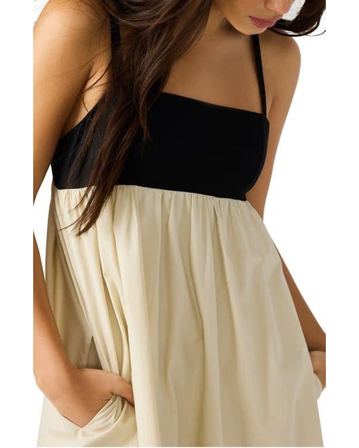 Steve Madden Natural Emmaline Empire Waist Cotton Poplin Maxi Dress