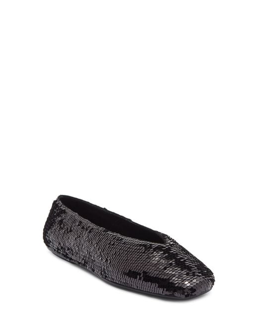 Jeffrey Campbell Black Fathom Sequin Square Toe Flat