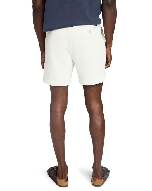 Faherty Brand White Corduroy Drawstring Shorts for men