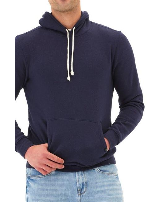 Threads For Thought Blue Fleece Pullover Hoodie for men
