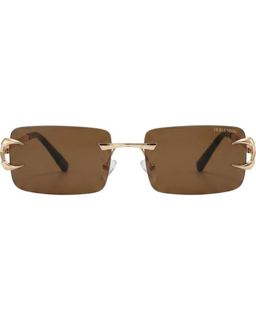 Fifth & Ninth Brown Voss 58Mm Rectangular Sunglasses