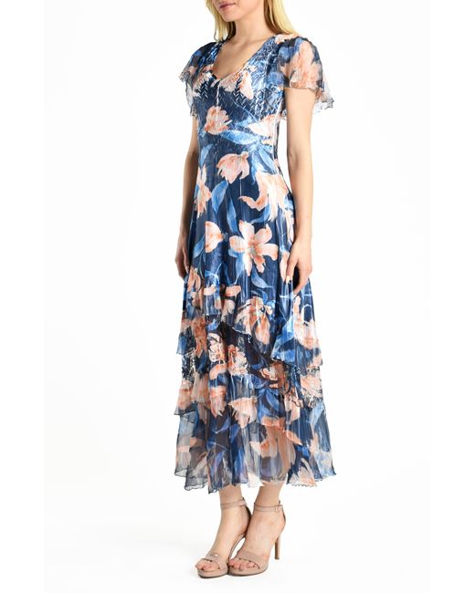 Komarov Blue Floral Maxi Dress