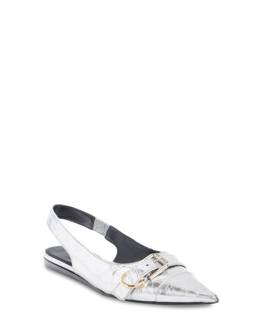 Givenchy White Voyou Pointed Toe Slingback Flat