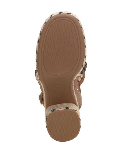 Lucky Brand Brown Jewelly Ankle Strap Espadrille Platform Sandal