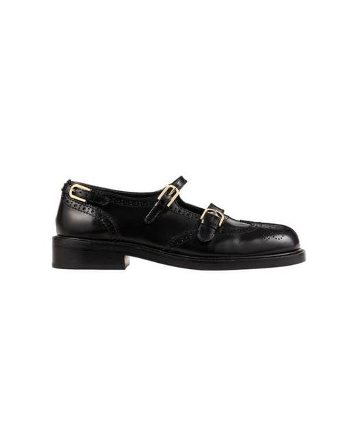 Sandro Black Multi-Buckle Mary Jane Loafers