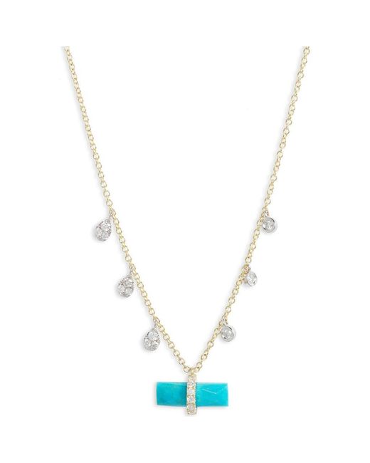 Meira T Blue Bar & Diamond Necklace