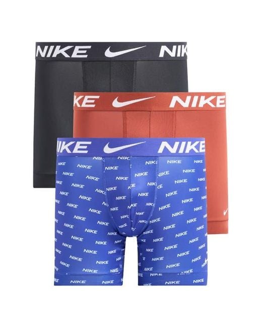 Nike Blue 3-Pack Dri-Fit Essential Micro Boxer Briefs for men