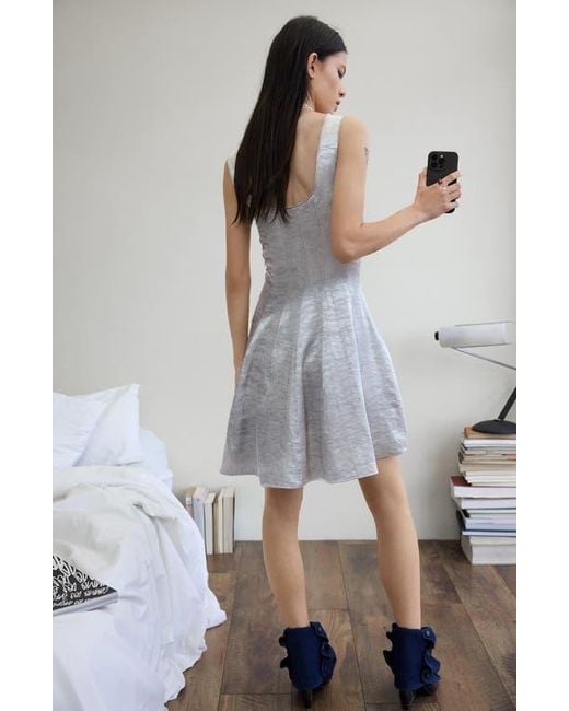 Desigual Women's Gray Metallic Fit & Flare Dress Desigual Women's Gray Metallic Fit & Flare Dress