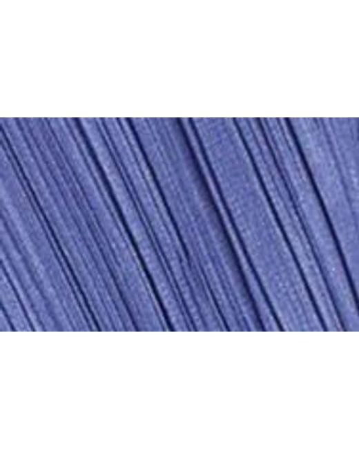 Pleats Please Issey Miyake Blue Monthly Colors March Pleated Open Front Cardigan