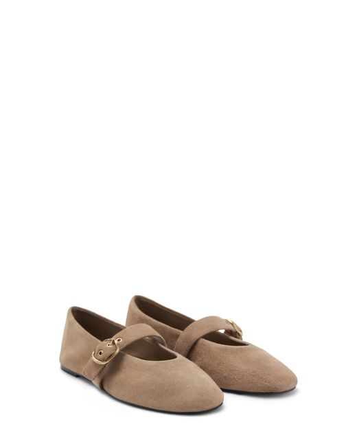 Mango Brown Mary Jane Ballet Flat