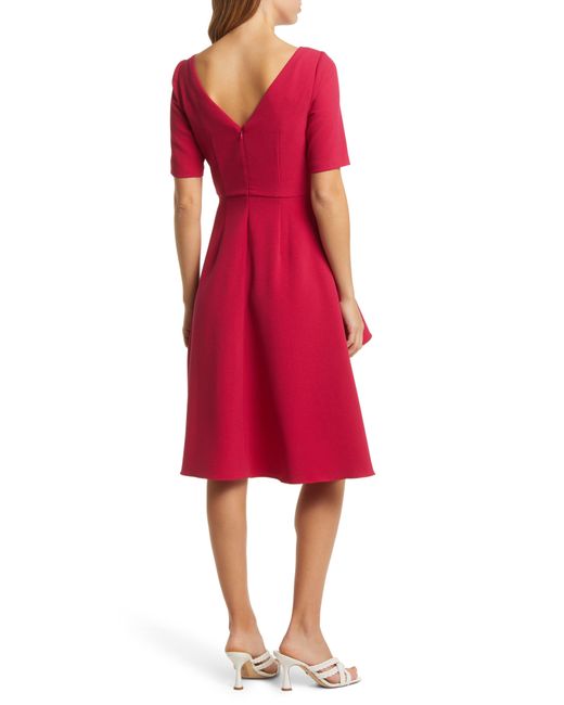 Eliza J Red Side Ruffle A-line Dress