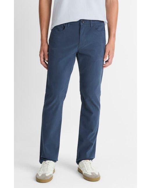 Vince Blue Dylan Slim Fit Peached Stretch Cotton Pants for men