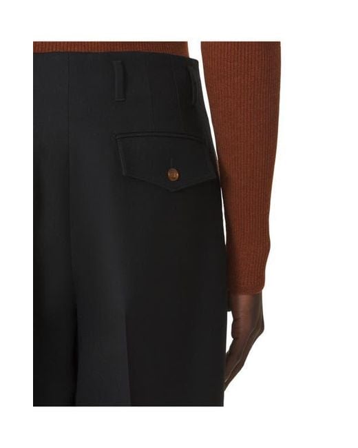 Lanvin Black Wide-Leg Flannel Pants for men