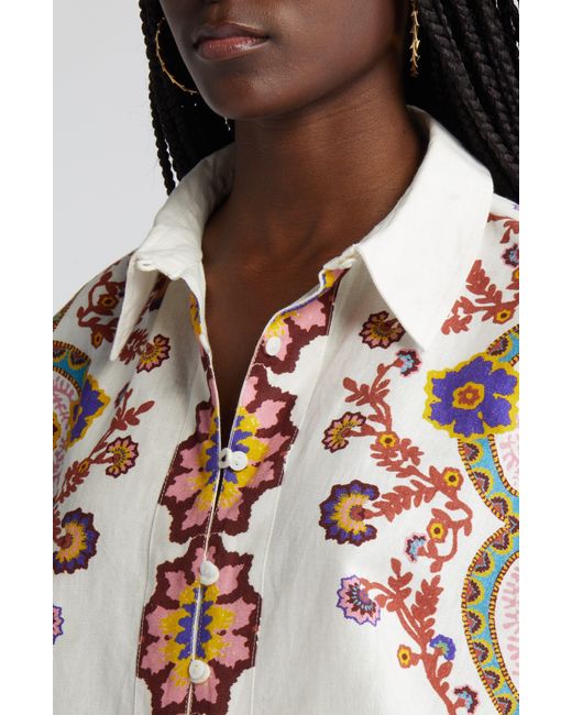 Cleobella White Jeni Cotton & Linen Button-up Shirt
