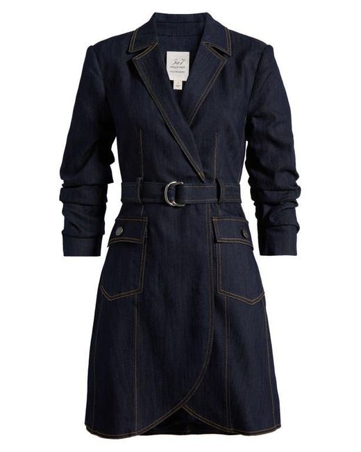 Cinq À Sept Blue Jenessa Belted Denim Blazer Dress
