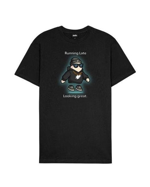 Alix Black Running Late Tee for men