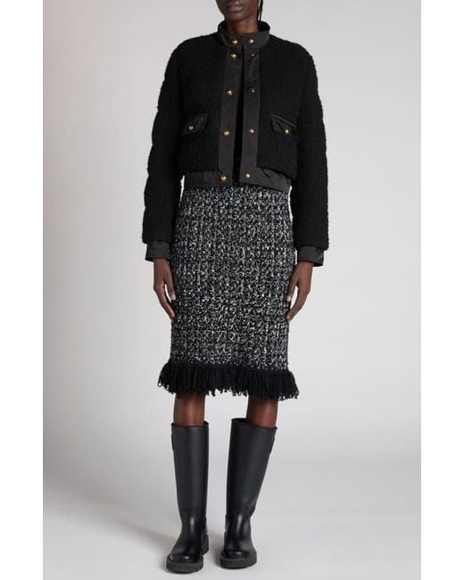 Moncler Black Blandy Bouclé Down Jacket