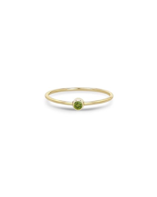 Zoe Chicco Multicolor 14K Bezel Birthstone Stacking Ring