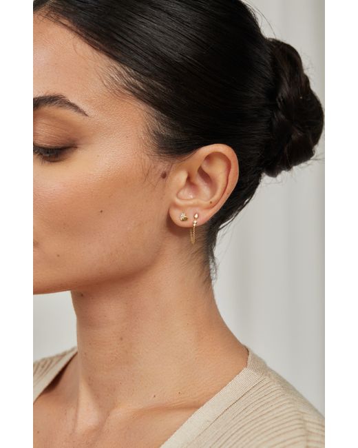 Bony Levy Bl Icon Diamond Heart Earrings in Metallic Lyst