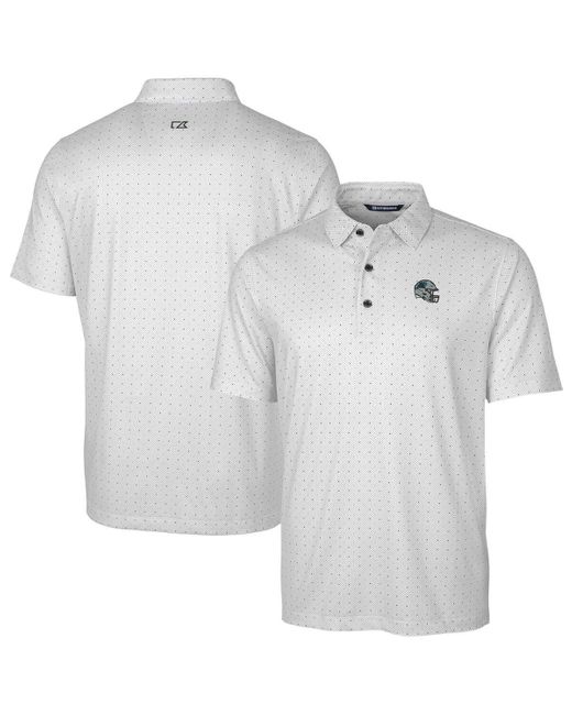 Cutter & Buck Gray Carolina Panthers Helmet Pike Double Dot Print Stretch Polo At Nordstrom for men