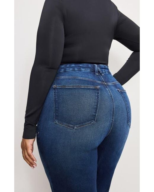 GOOD AMERICAN Blue Soft-Tech Straight Leg Jeans