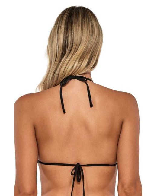 Swim Systems Brown Pom Pom Triangle Bikini Swimsuit Top