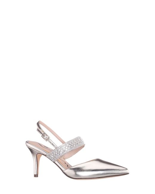 Nina White Trista Pointed Toe Slingback Pump